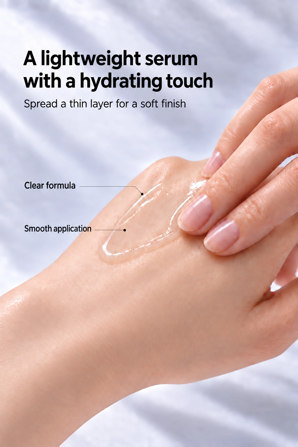 Serive English product page 04 — Texture on skin
